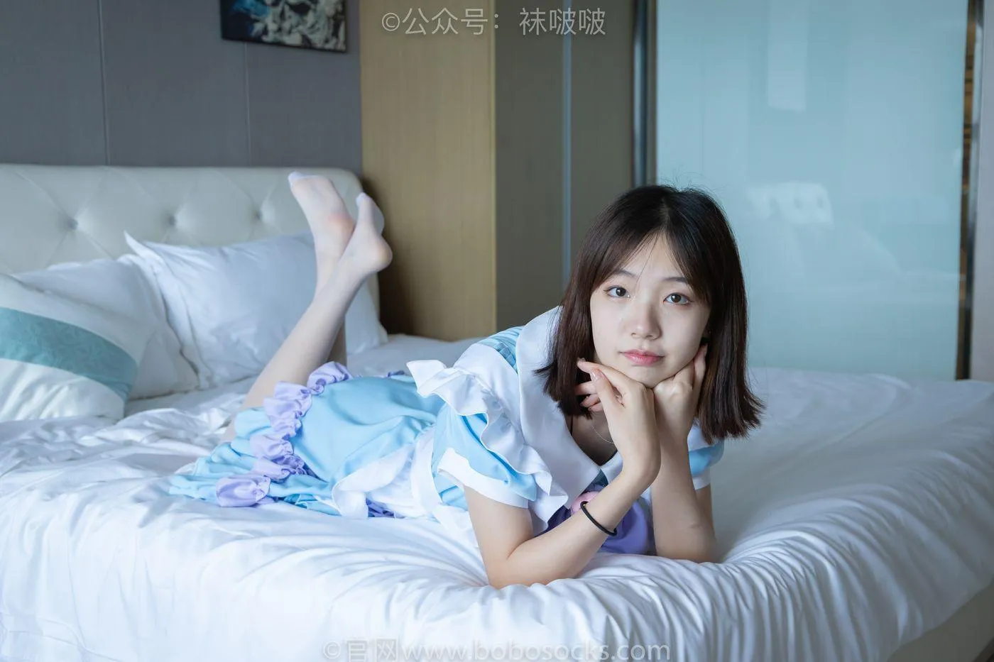 [BoBoSocks袜啵啵]NO.066 小甜豆-女仆装、高跟鞋、薄白丝 [134P]插图4